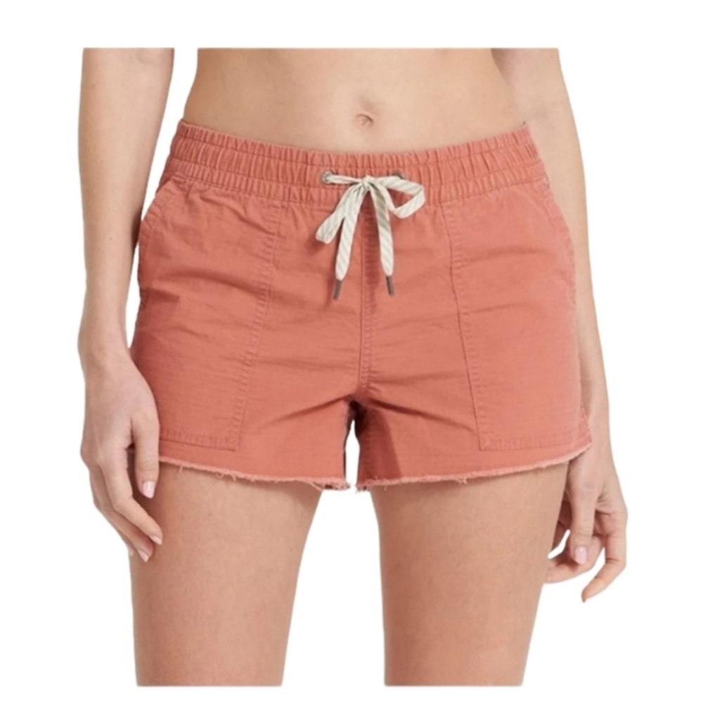Vuori Vintage Ripstop Outdoor Shorts Cinnamon Orange Raw Hem Women's Size Small